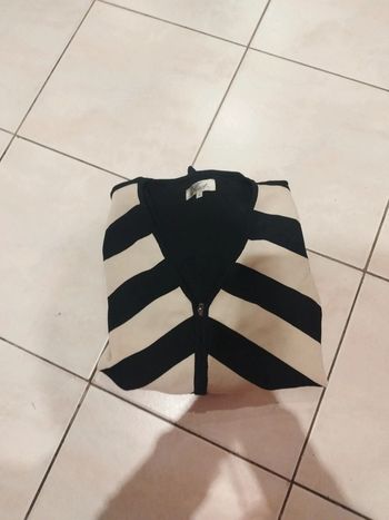 Gilet noir et crème neuf femme Faust couture