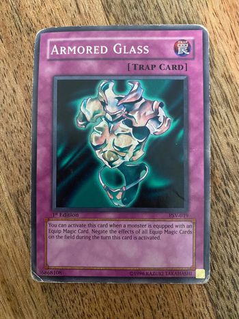 Carte Yu-Gi-Oh! Armored Glass PSV-019 1st édition 1996