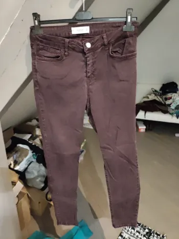 Pantalon stretch violet foncé mango