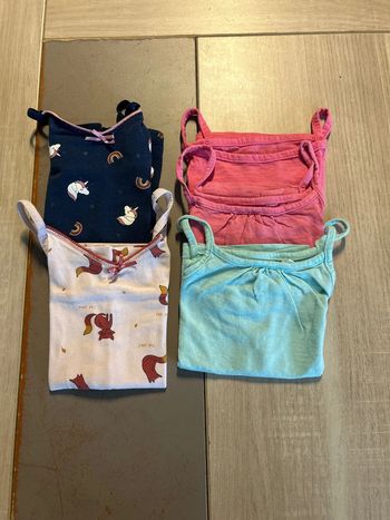Lot de 5 débardeurs fille 2-3 ans