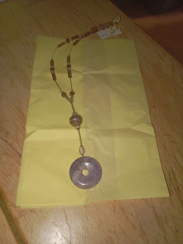 Collier améthyste metal - photo numéro 2