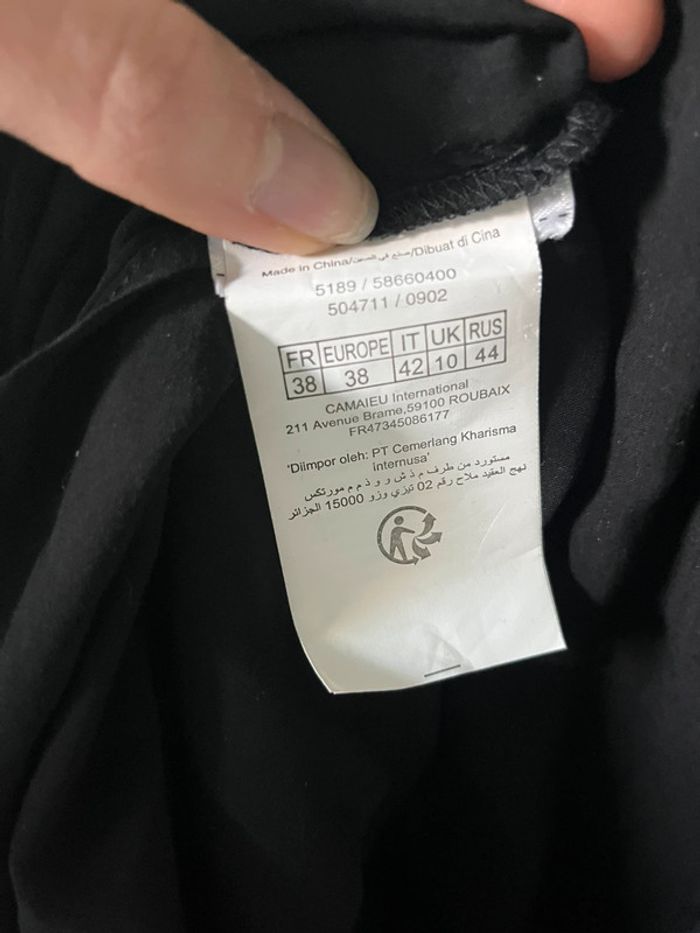 Blouse noire fluide Camaïeu - Taille 38 - photo numéro 4