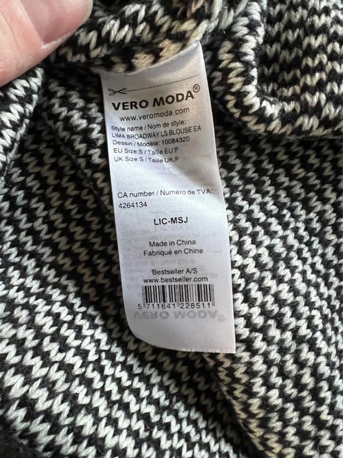 Original pull noir et blanc effet chiné Vero Moda S - photo numéro 5