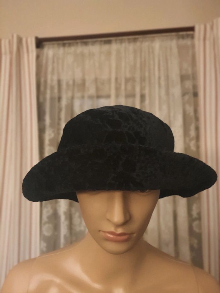 Chapeau noir style velour taille unique M - photo numéro 8