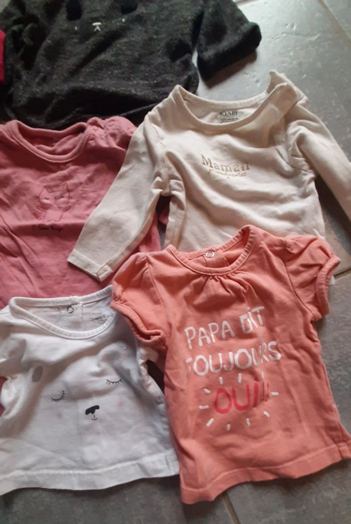 Lot 8 tee shirts fille 1 mois - photo numéro 4