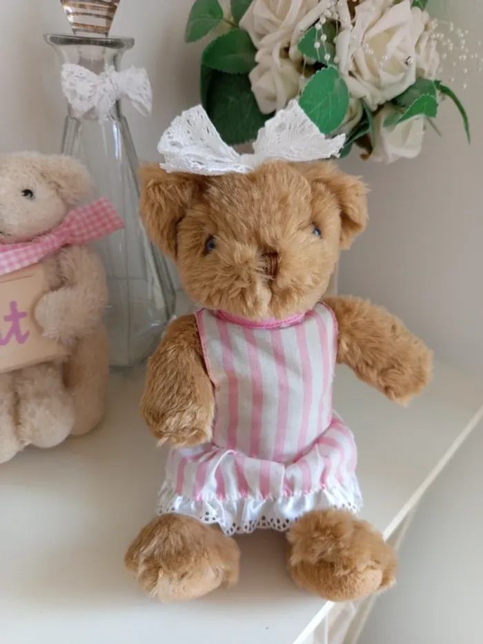 Lot déco oursons shabby pour chambre bébé fille - photo numéro 3
