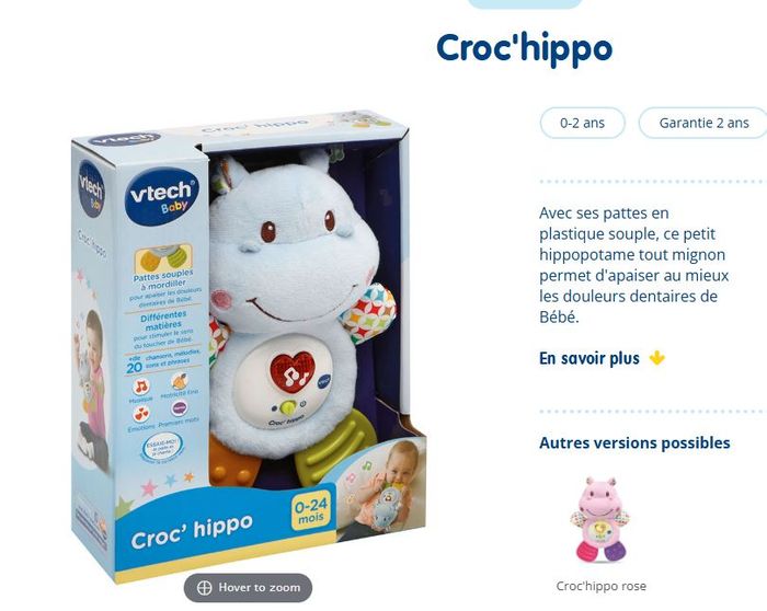 Gros lot 5 jouets Vtech Croc Hippo interactif + coffret éveil des sens - photo numéro 5