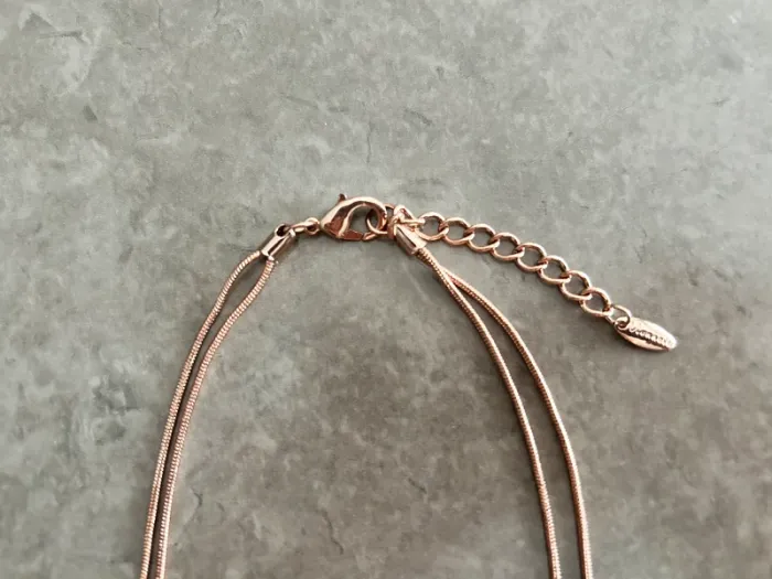 Collier Plaqué Or Rose et Oxyde de Zirconium - photo numéro 3