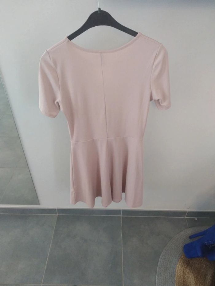 Robe rose pastel patineuse découpe princesse - photo numéro 3