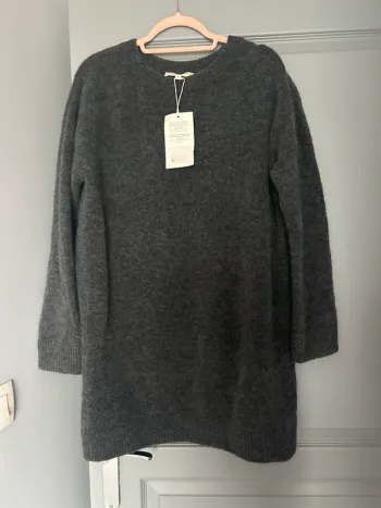 Robe Sézane Freja T. M gris anthracite neuve laine