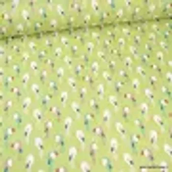 Coupons tissus coton motif TOUCAN– Bio - Neuf