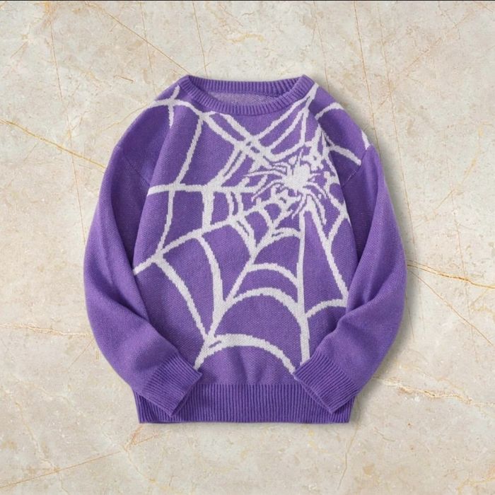 Knit Araignée - Sweater Vintage Oversized 90s Taille M – Crewneck Old School Americain Streetwear