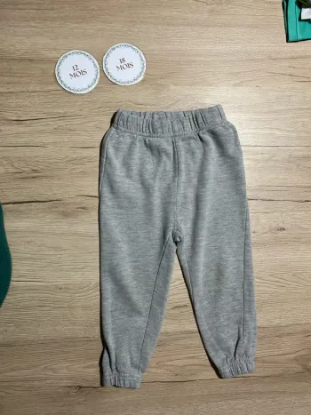 Jogging simple gris sans poche bébé garçon 12/18 mois  MO Kids
