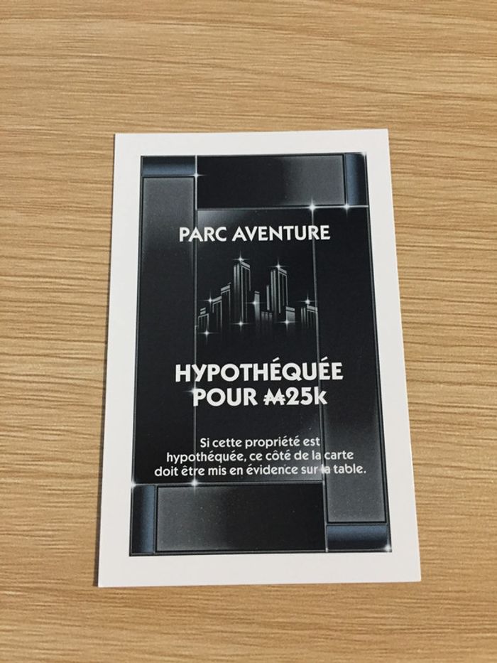 Carte titre de propriété Parc aventure pièce détachée jeu de société Monopoly Millionnaire #A45 - photo numéro 2