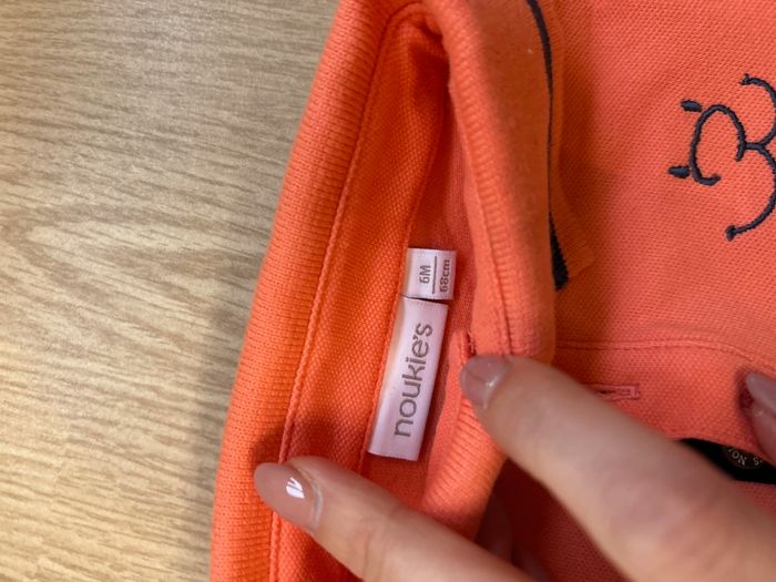 Polo orange bébé garçon Noukie's taille 6 mois - photo numéro 3