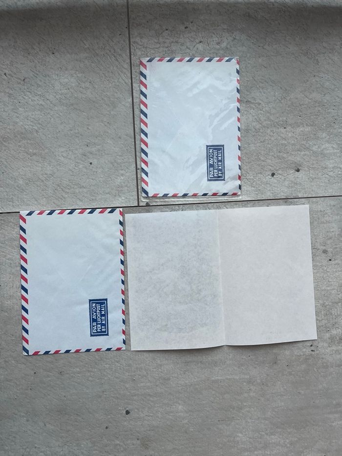 Lot 2 papier postal avec enveloppe par avion village enneigées - photo numéro 2
