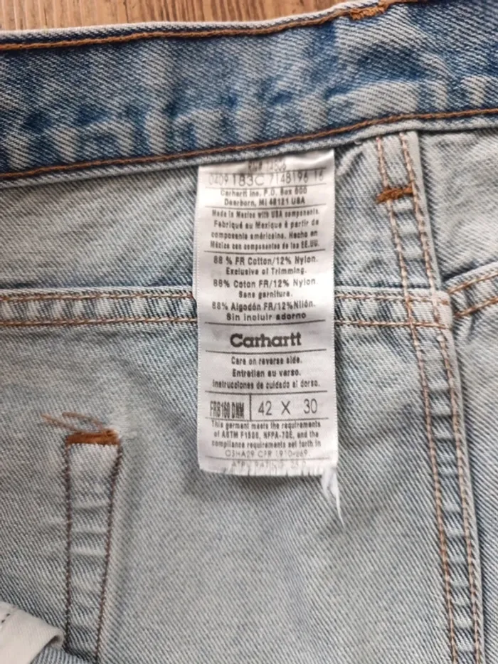 Pantalon jean Carhartt workwear Carpenter flame résistant W42 - photo numéro 9