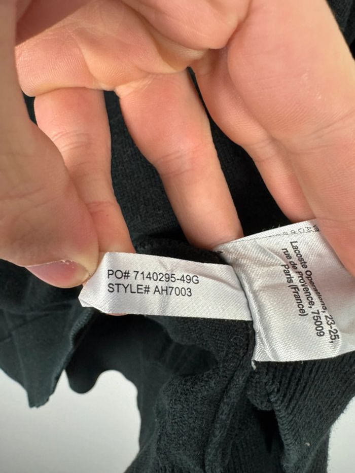 Pull col V noir Lacoste taille 8 XXXL - photo numéro 7