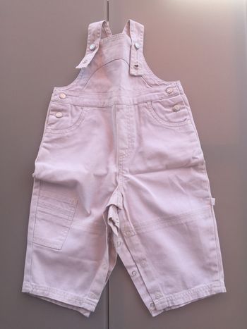 salopette en jean beige crème garçon 18 mois Cadet Rouselle