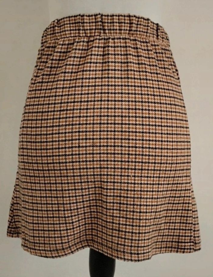 Jupe à carreaux marron Kiabi taille 12 ans - photo numéro 2