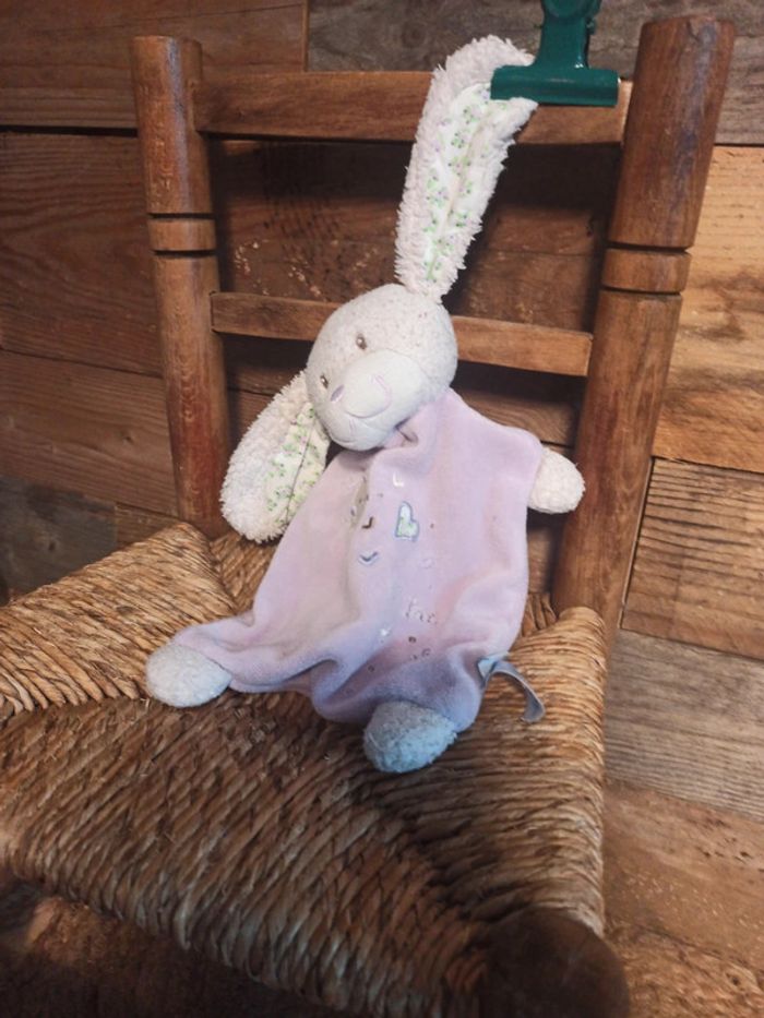 Doudou lapin mauve Tex baby satisfaisant - photo numéro 3