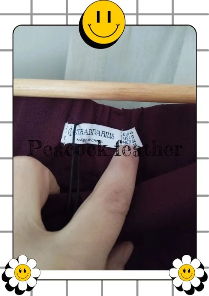 Pantalon large stradivarius bordeaux neuf étiqueté 44 - photo numéro 7