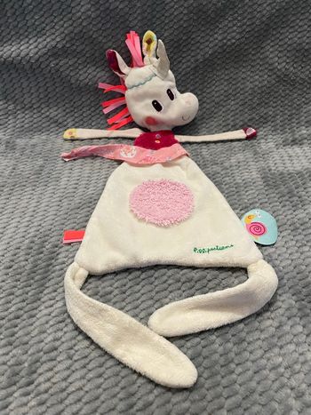 Doudou plat Louise licorne beige rose Lilliputiens