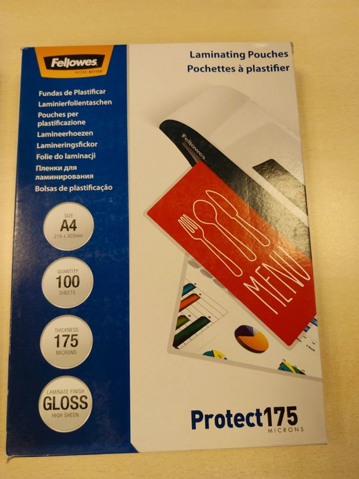 Lot de 2 paquets de 100 pochettes à plastifier - photo numéro 2