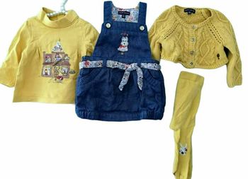 3 mois bébé fille ensemble sergent major Teeshirt robe gilet collant