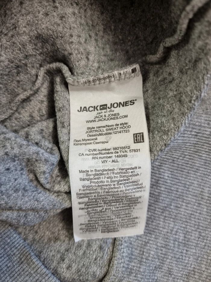 Jack & Jones sweat gris capuche * taille M * - photo numéro 6