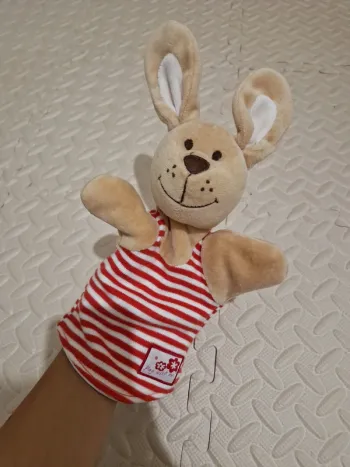 Peluche marionnette lapin très bon état