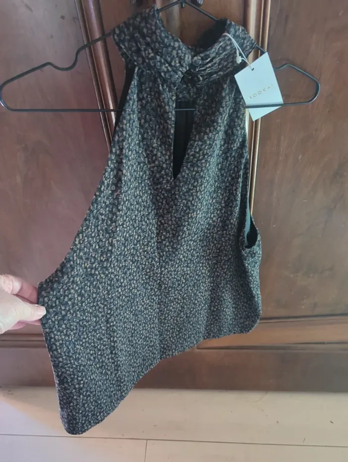 Top Kookaï noir et marron taille 40 neuf - photo numéro 2