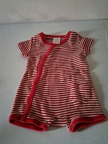 Combishort manche courte rouge rayer,taille 1-3 mois Zara Mini