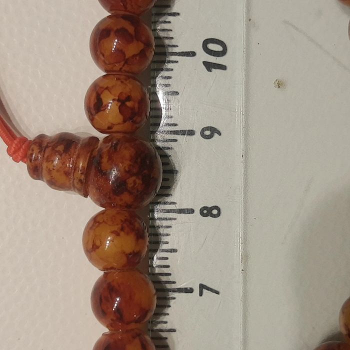 Bracelet boule pierres cognac ajustable neuf - photo numéro 4