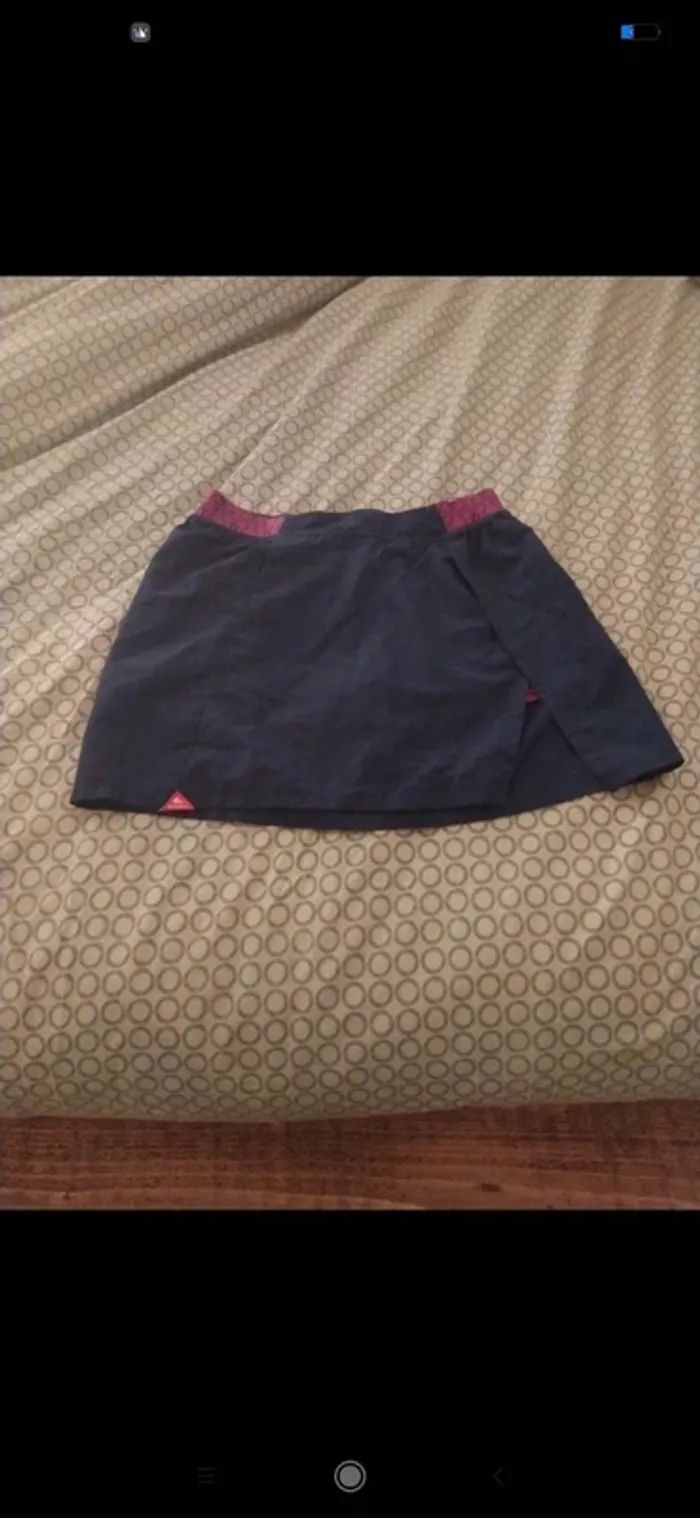 Jupe short fille 14 ans Quechua rose et bleue