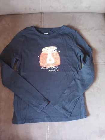 Tee shirt chemise manches longues Fille 8 ans confiture fraise Kiabi