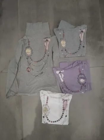 Lot de 4 t-shirts à col roulé sous pull - Fille 10 ans