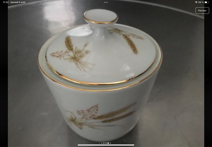 Sucrier porcelaine Bavaria motif épi de blé - photo numéro 8