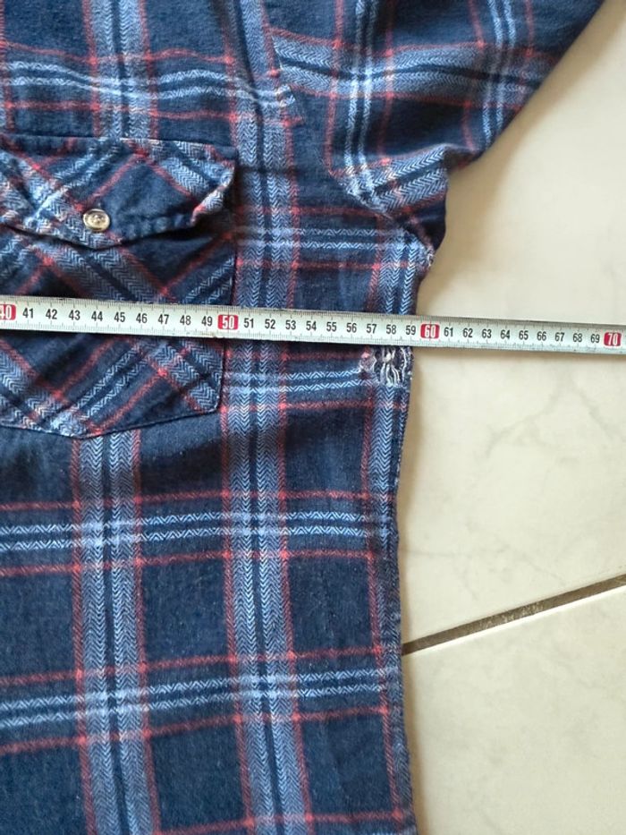 Chemise / Surchemise Haband vintage dressing en coton taille M couleur violet & rouge - photo numéro 8