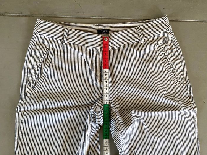 Short Bermuda J.Crew blanc et bleu marine à rayures taille 2 - photo numéro 11