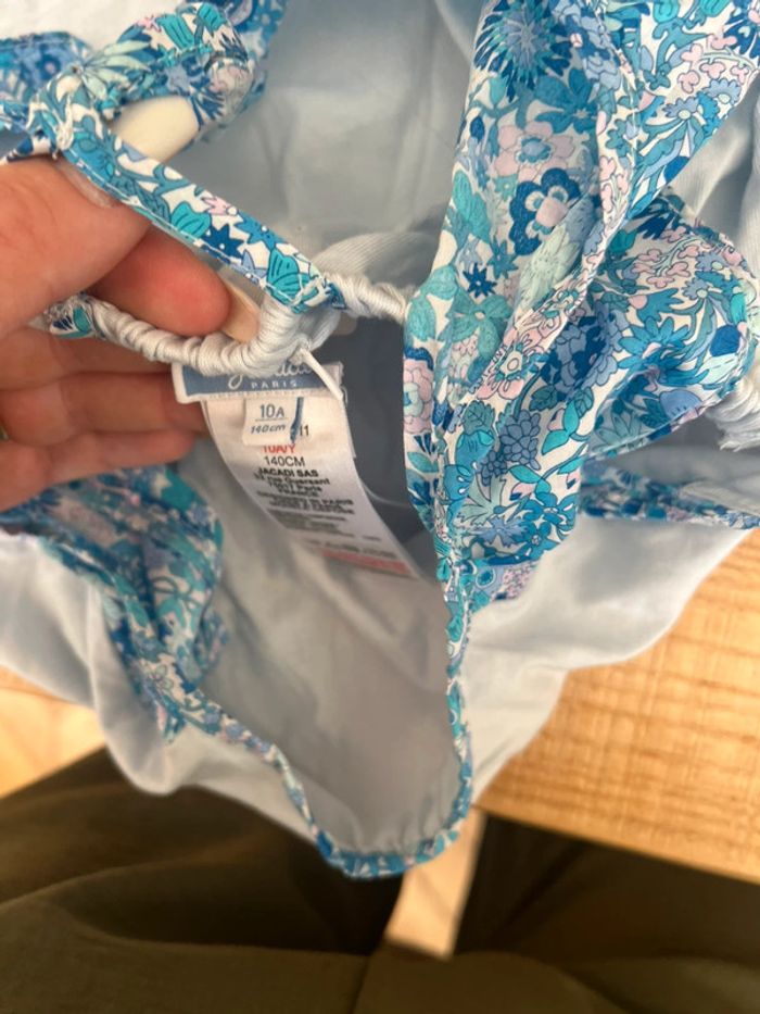 Ensemble 10 ans Jacadi okaidi 12 été débardeur Liberty legging court bleu - photo numéro 4