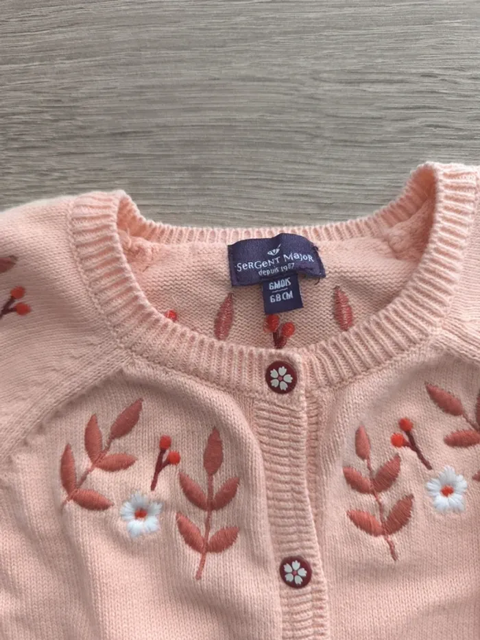 Magnifique ensemble fleuri à carreaux sergent major 6 mois gilet robe - photo numéro 6