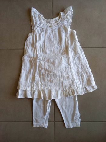 Ensemble blanc fille 24 mois