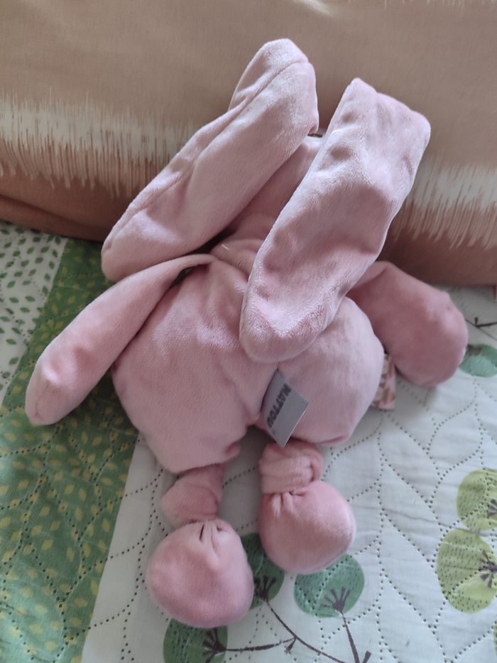 Doudou lapin rose nattou au choix - photo numéro 4