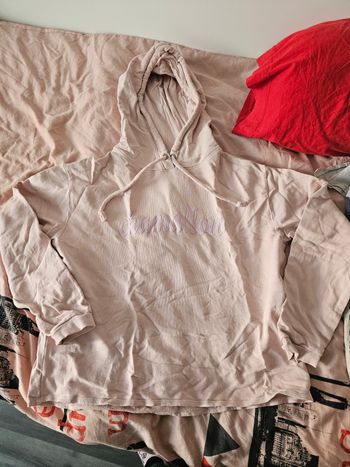 Sweat à capuche rose pâle