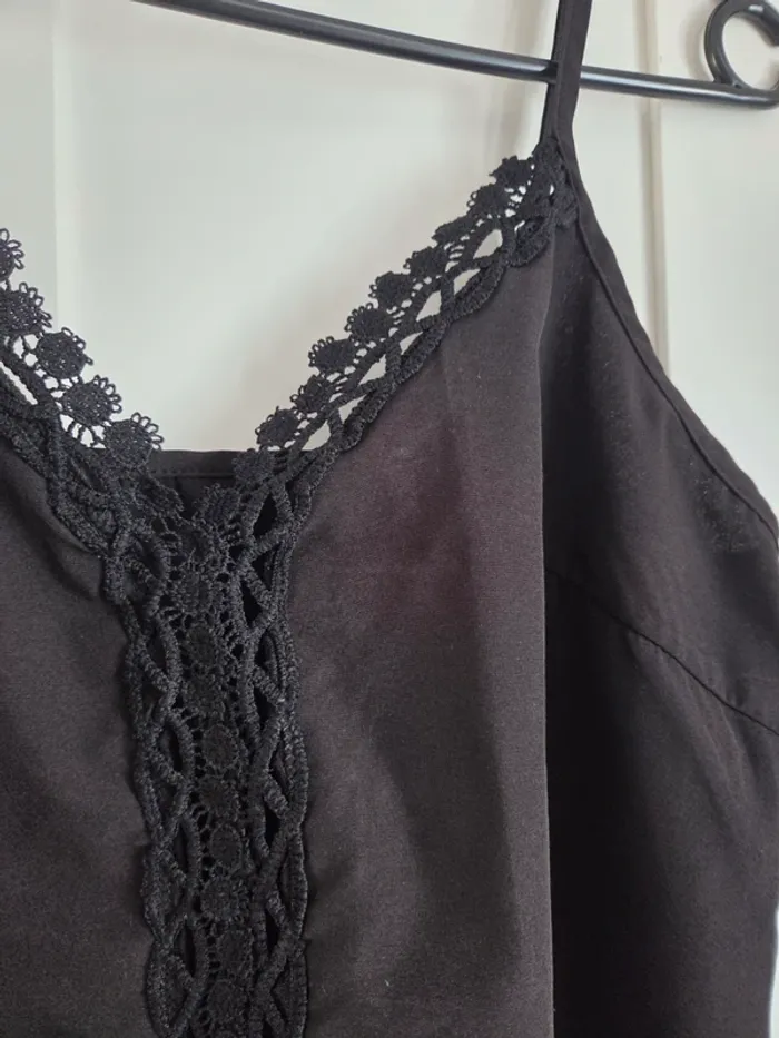 Débardeur noir broderie zara - photo numéro 4