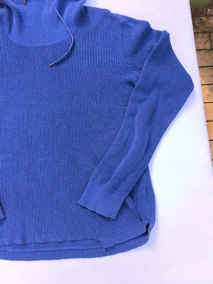 Pull bleu Ralph Lauren femme taille XL petit prix car découpé en bas - photo numéro 4