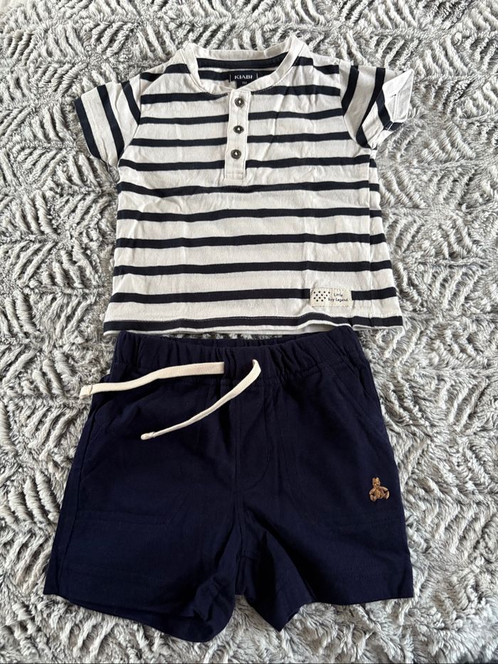 Ensemble t-shirt Kiabi & short Gap 9 mois - photo numéro 2