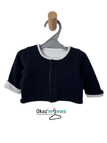 Cardigan pressionné bleu marine - Petit Bateau 1 mois (54cm)
