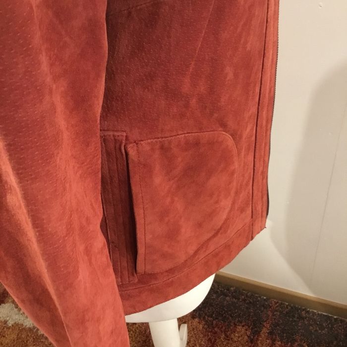 Blouson femme en daim rose foncé - photo numéro 4